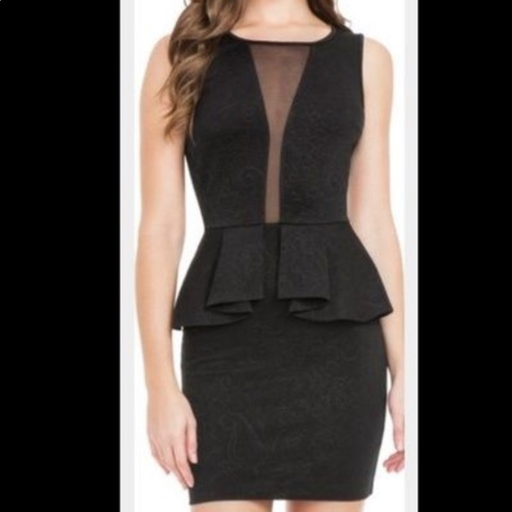 GUESS body con mini dress sheer back sleeveless
